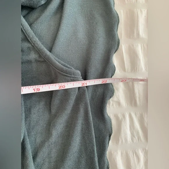 POL V-Neck Ruffle Top in Teal - Picture 7 of 16